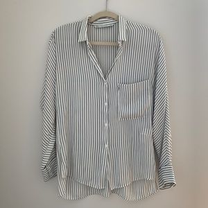 Zara / B&W Striped Button Down / S